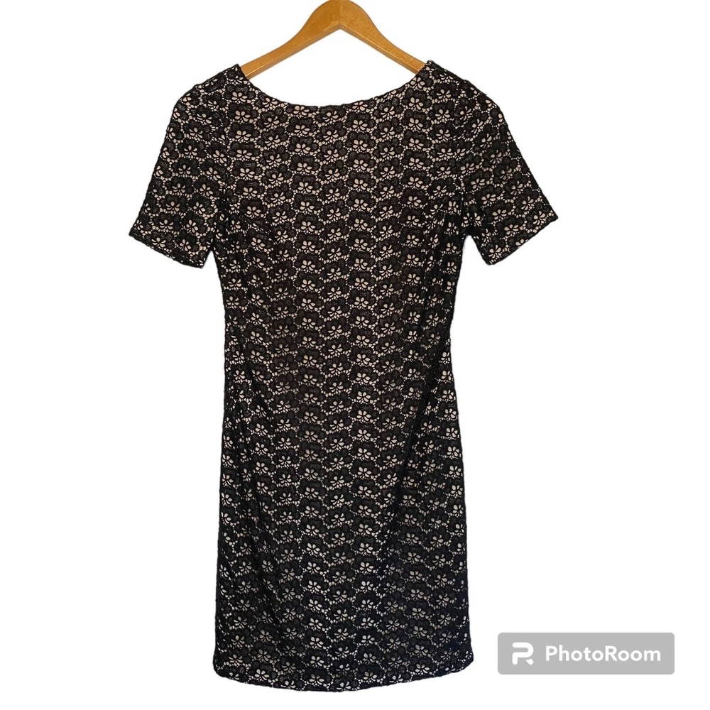 Diane Von Furstenberg DVF Dress Sarita Acron Black Lace Short Sleeve Petite SZ 0